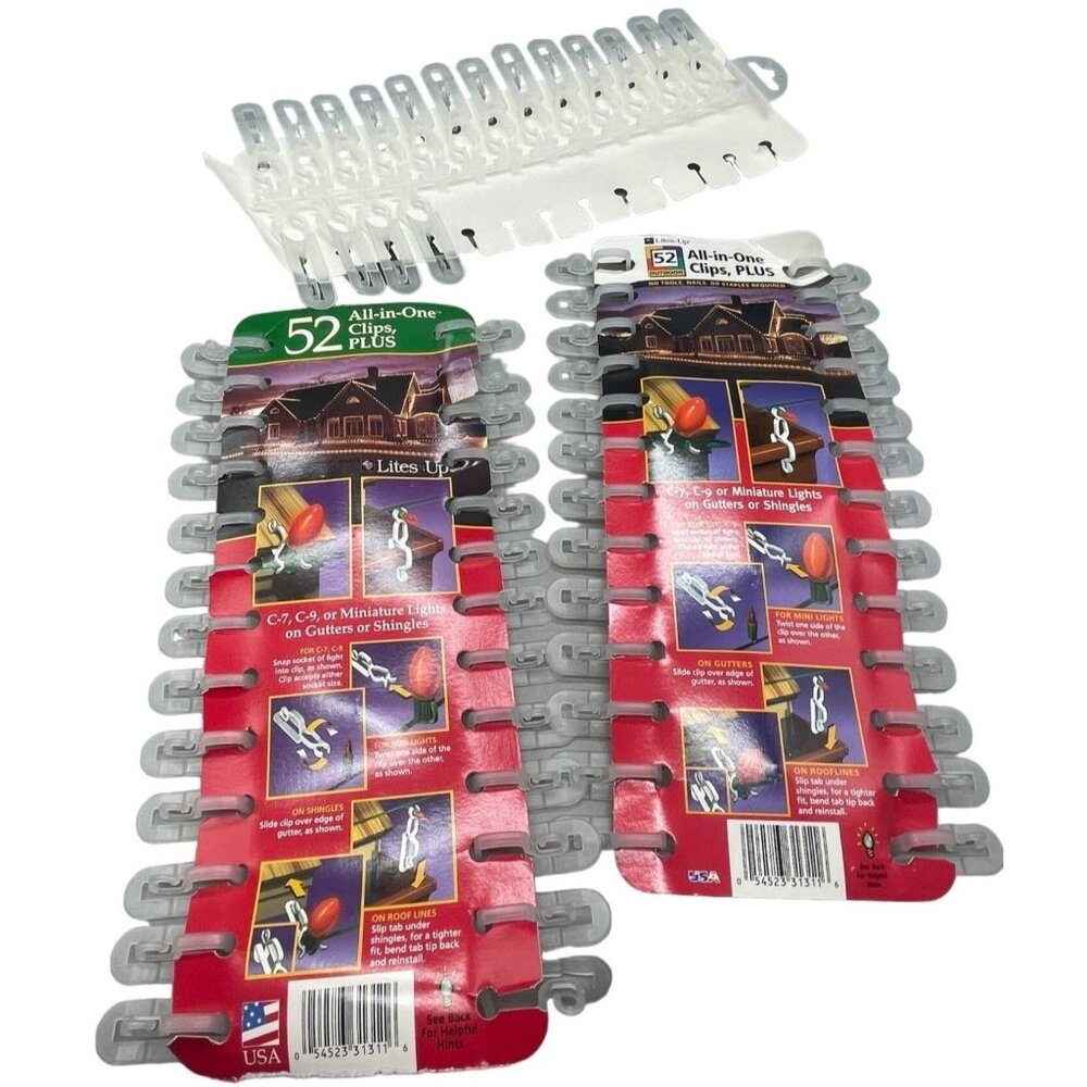 all in one clips plus Christmas light clips set of 68 clips white READ